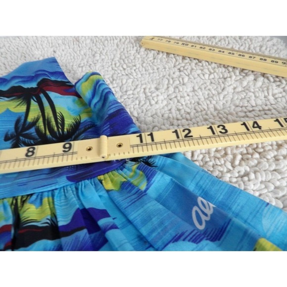 Royal Hawaiian Creations Baby Girls Blue Palm Trees Sunset Aloha Dress Size XL - Picture 3 of 5